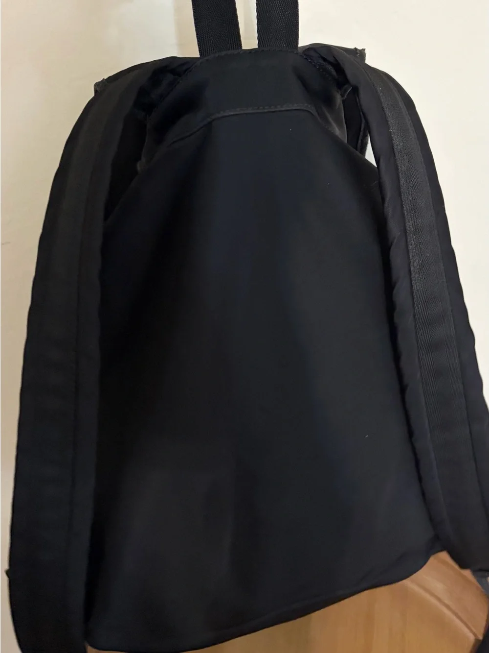 kate spade Black Nylon Drawstring Backpack with Gold Accents